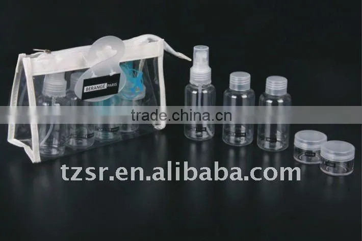 2015 convinent series of plastic empty cosmetic bottles travel kit bottle, carry-on series