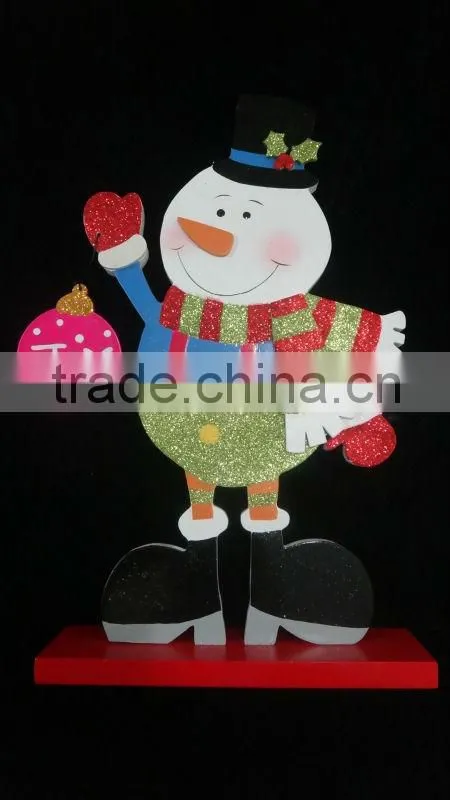 2014 wooden christmas santa standing decoration