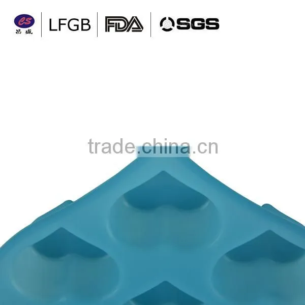 Food grade and professonal customized six heart shape silicone cake mould