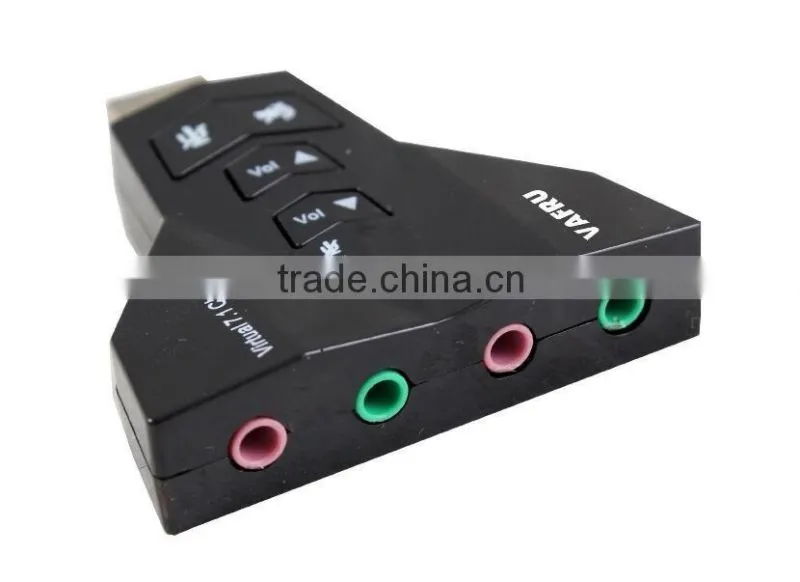 USB to 3D External Sound Card Audio Adapter Virtual 7.1 Channel CH Sound Mic Speaker Double Adaprter