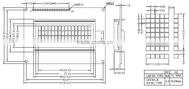 16X4 character LCD Display Standard 1604