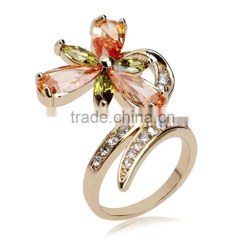 18k Gold Wedding Ring Beautiful Index Finger Dragonfly Rings For Women