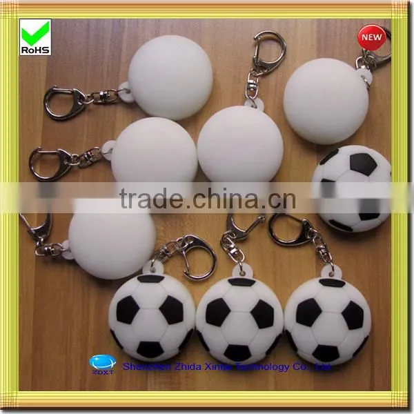 football shape silicone rubber led cheap keychains in bulk