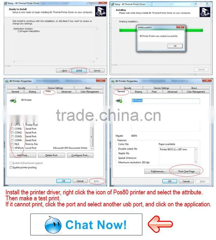 ITPP052 Supermarket Retail Shop Restaurant 80mm Pos Thermal Printer