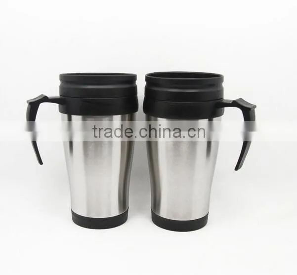 Promotional 450ML Double Wall Single Handle Stainless Steel Coffee Tumbler