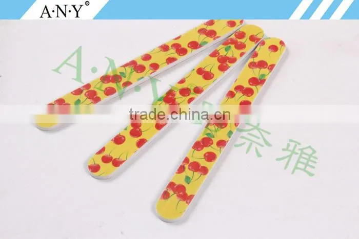 Nail Art Shaping and Polishing Cherry Printing 180 Grit Nail Files OEM Accepted