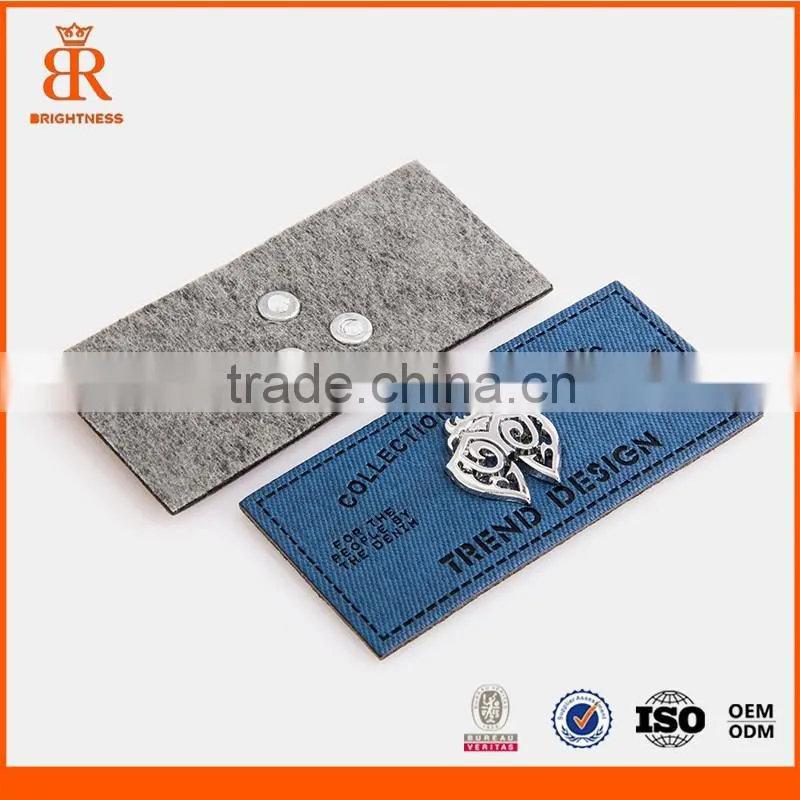 Garment leather label metal labels and tags for handbags