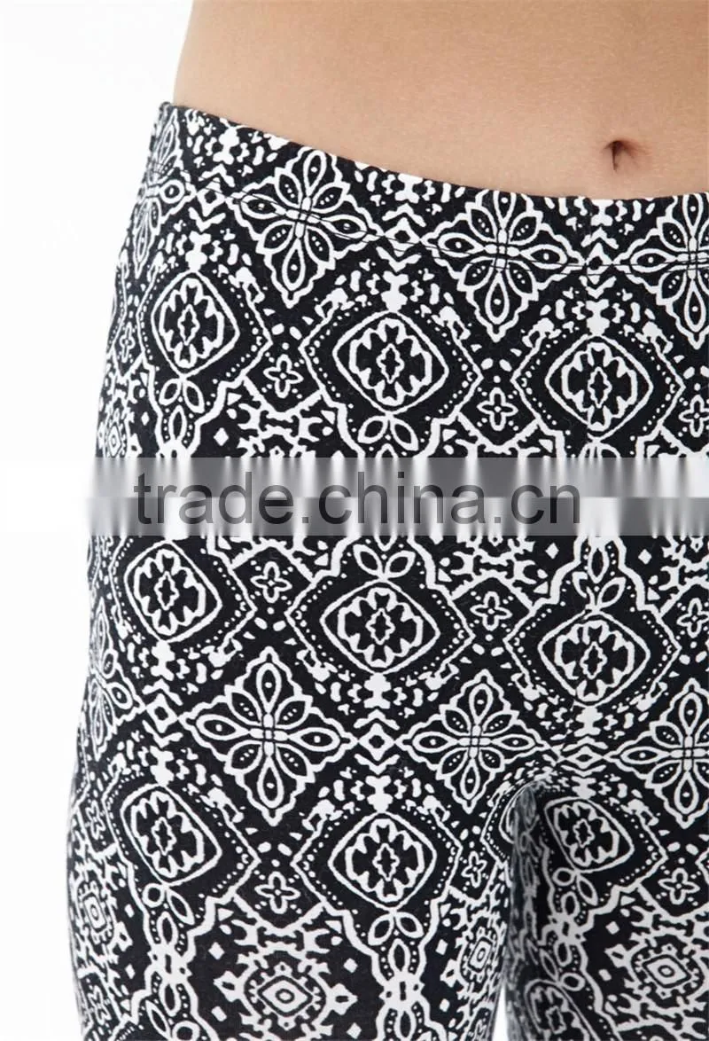 OEM Baroque Pattern Slim Skinny Women Leggings Stretchy Pants Jeggings Pencil Pants