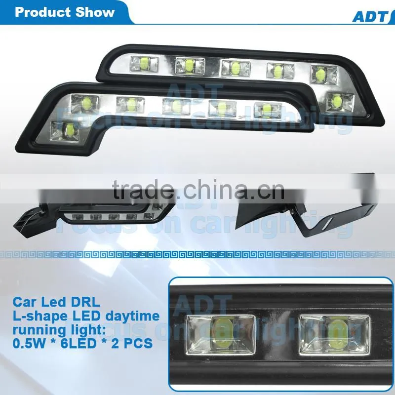 2 pcs White Bright 6 LED Car Driving Lamp Fog DRL Daytime Running lights 12v