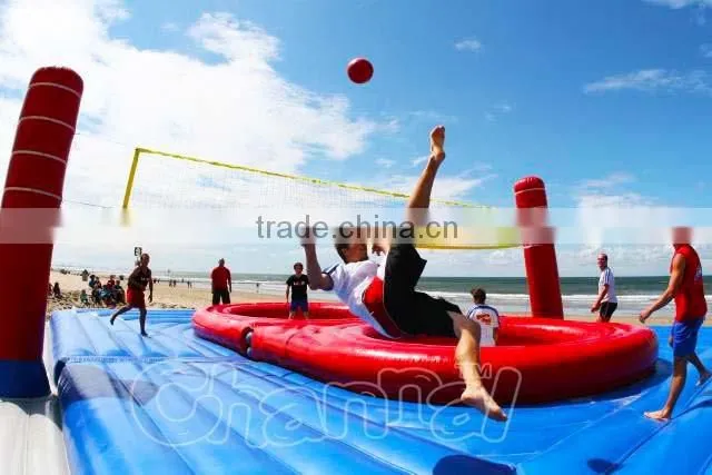 Commercial grade PVC inflatable beach volleyball court for sale, inflatable volleyball/bossaball field