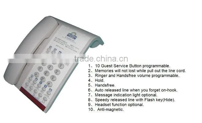 smart hotel guest room telephone with 2 years warranty time
