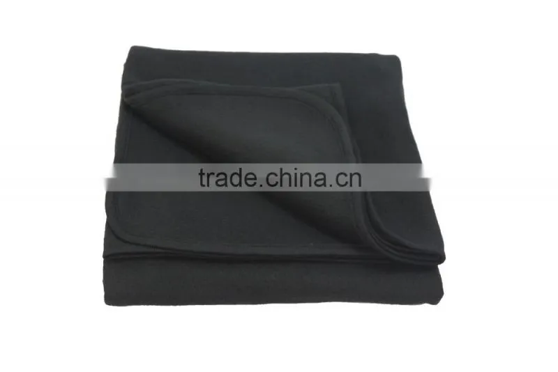 Super soft Black Fleece Stadium Throw Blanket with Pouch