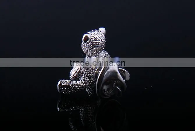 Shinny Bear Design Lapel Pin,Short Needle Lapel Pin