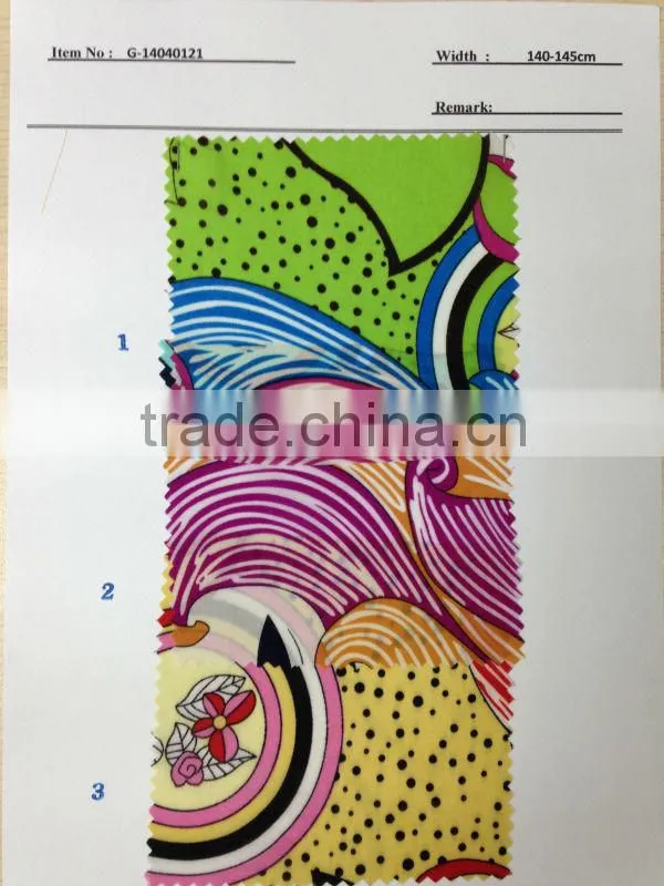 US$ 1/M up Chiffon Print Fabric Textile Stock Stocklot:G-14040121