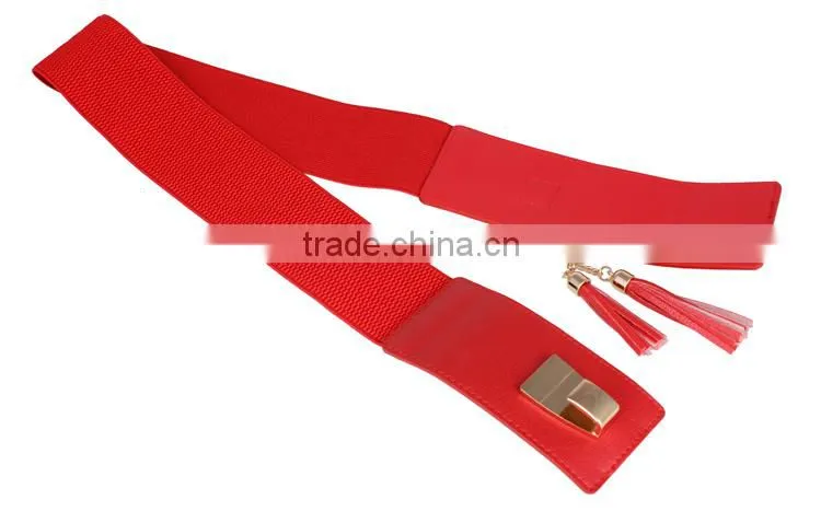2015 New Red Tassels Elastic Lady Waistband SWF-W15062903