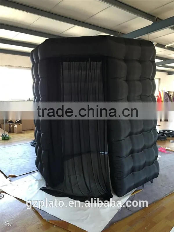 Black octagon inflatable photo booth led inflatable photobooth enclosure for rental