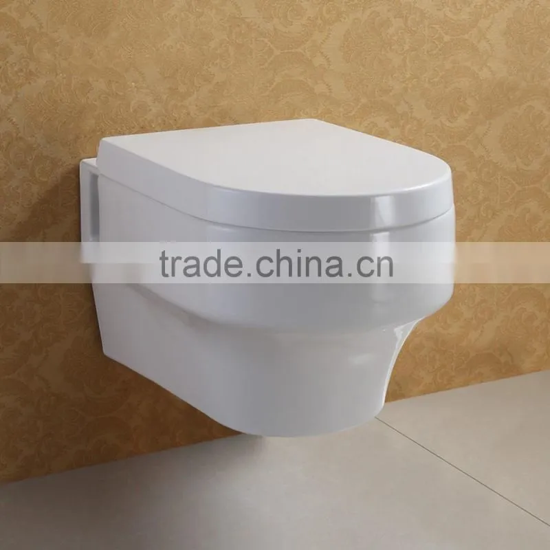 Round Shaped White Glazed Ceramic Wall Hung WC