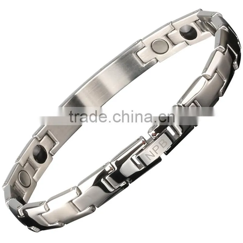 Noproblem D009 FDA bio scalar energy magnetic germanium health stainless steel frendship charm bracelet