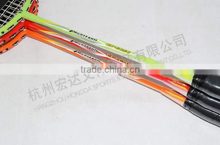 GX-8090 GREEN OEM aluminium&fiberglass badminton racquet with badminton bag/game badminton