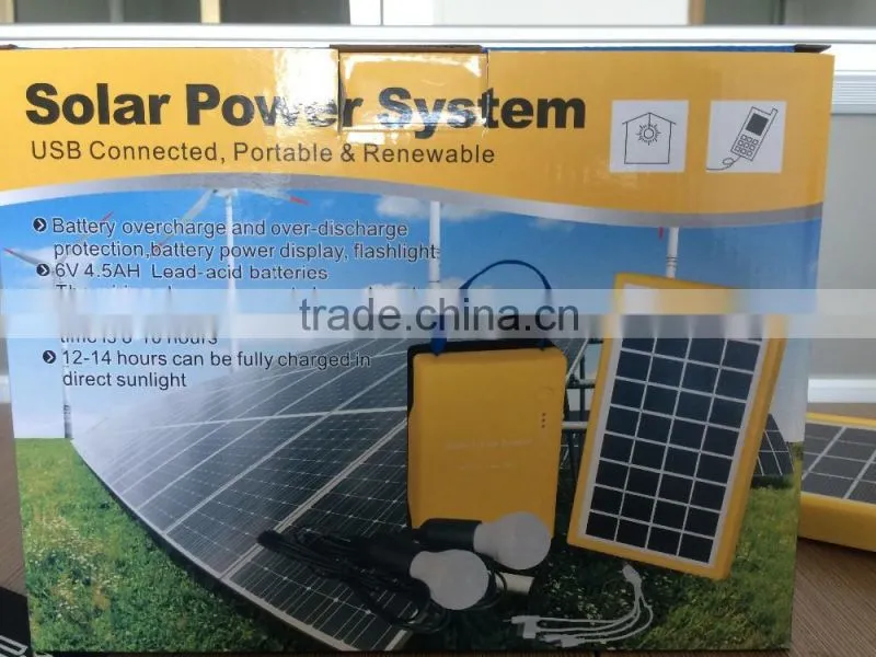 3w portable solar power lighting kits for home and camping use