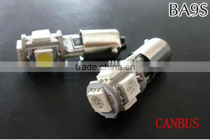 2014 HOTSALE CANBUS 5050 5SMD Decoding Auto Led Lamps BA9S Led Interior Lights