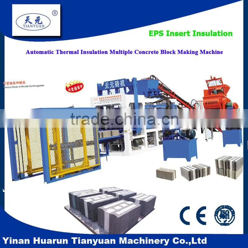 heat insulated thermal EPS insert concrete hollow block making machine ( Huarun Tianyuan factory)