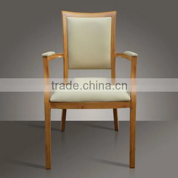 upholstered aluminium armrest chair