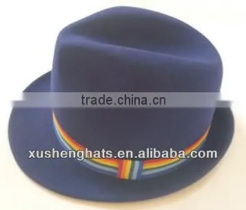 fashion factory hot sale fedora hat with brim for men and women