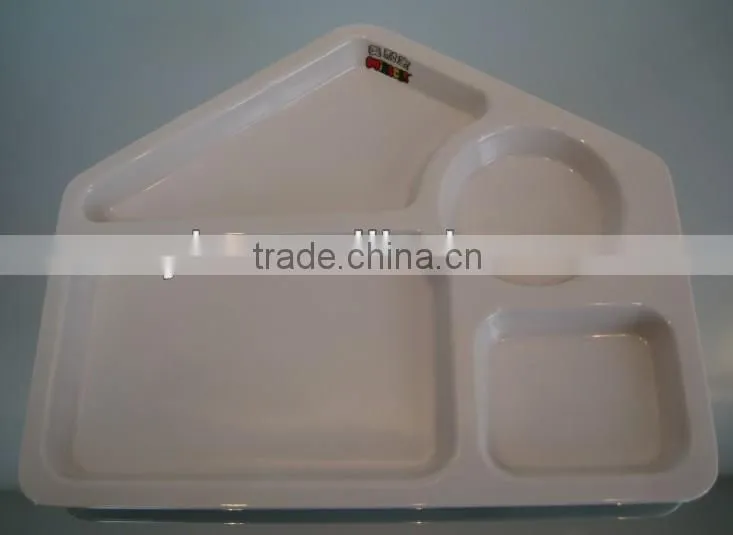 house shaped sectional melamine dinner plate