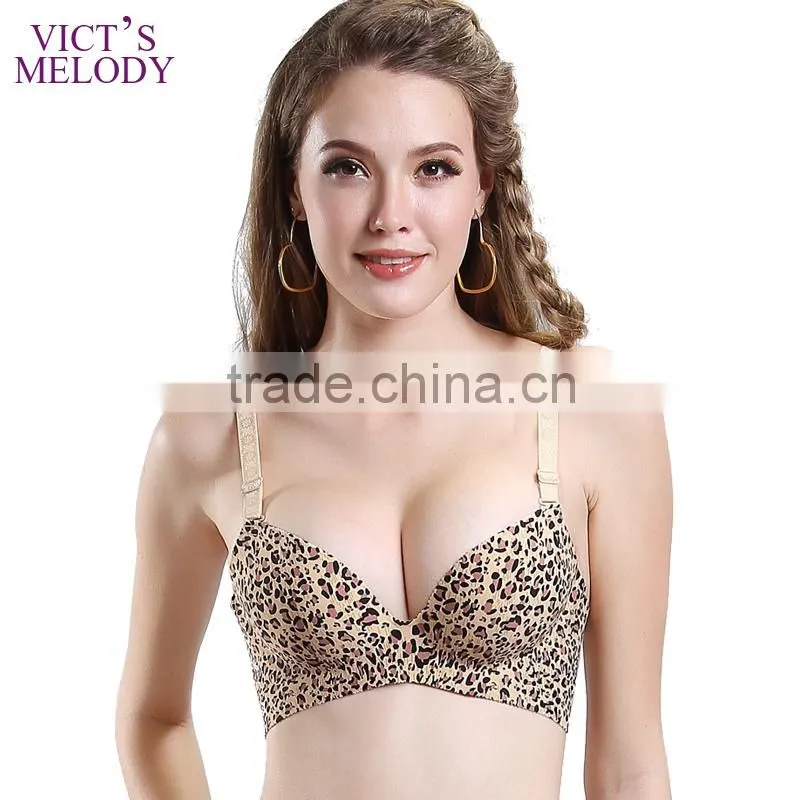 dark brown leopard newest cup shape underwear lady bra