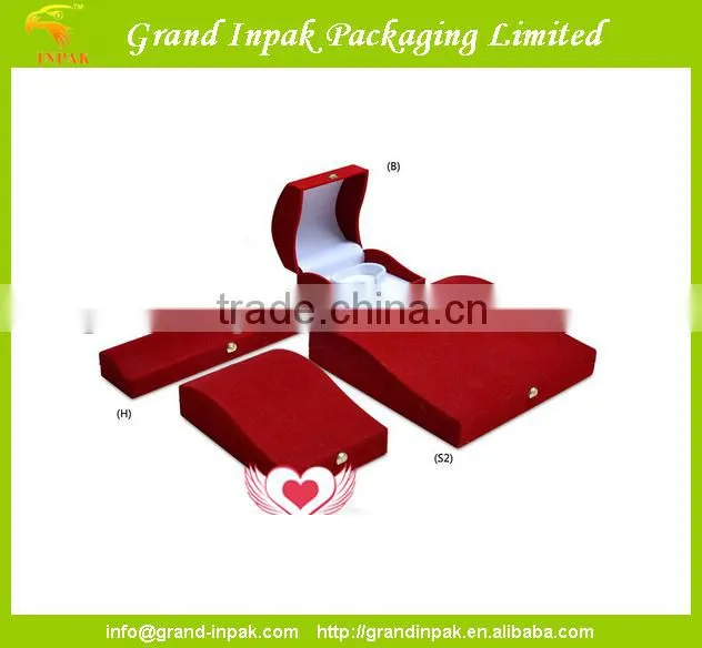 High Quality Flocking Jewelry Set box with hinge and golden lock