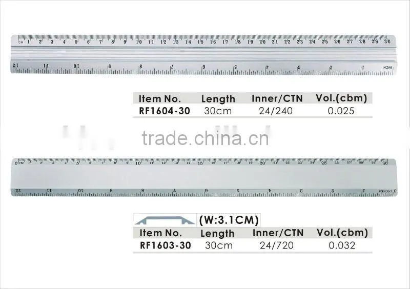 Hot Sale 15/20/30/50/60/100cm Metal/Stainless Steel Ruler