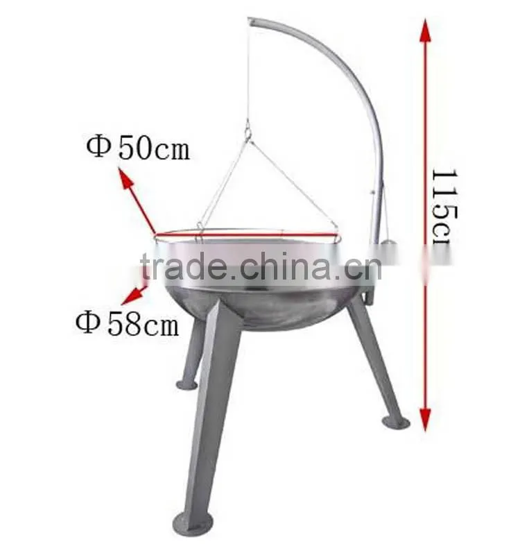 Adjustable and swing balcony hanging grill charcoal bbq