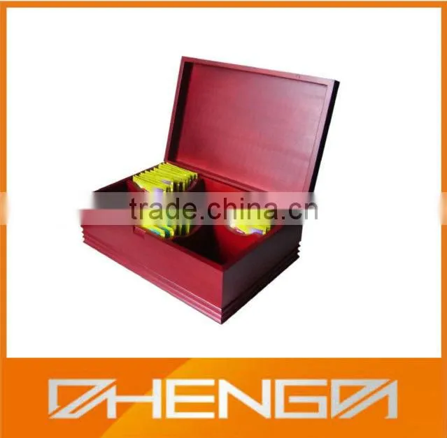Custom Make High Quality Wooden Tea Display Box Can be without Lid