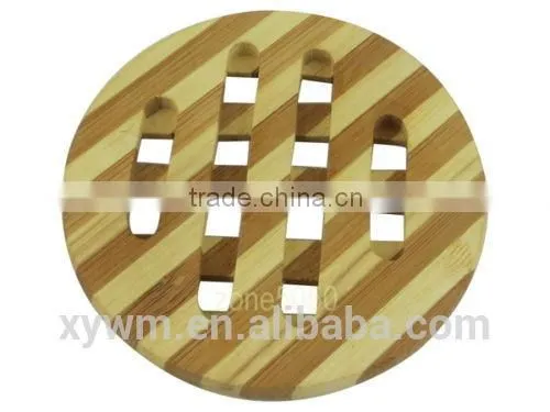 Set of heat-insulated bamboo cup coaster with holder