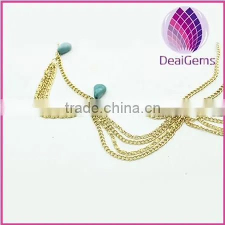 women birthday gift alloy chain,tophus beads indian hair jewelry,head accessory