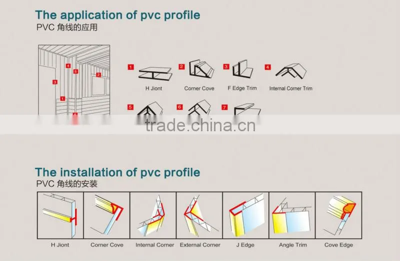 gold color pvc corner