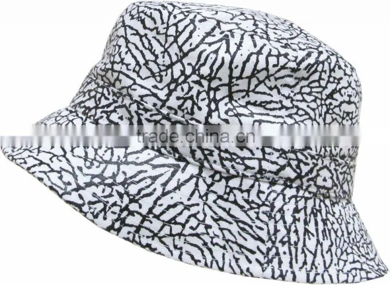 2015 New Custom Printed Bucket Hat Hunting Fishing Outdoor Cap 100% Cotton Printed Elephant Fabric Bucket Hat Pattern Free