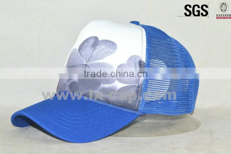 5-panel fashion black white foam mesh trucker cap/hat