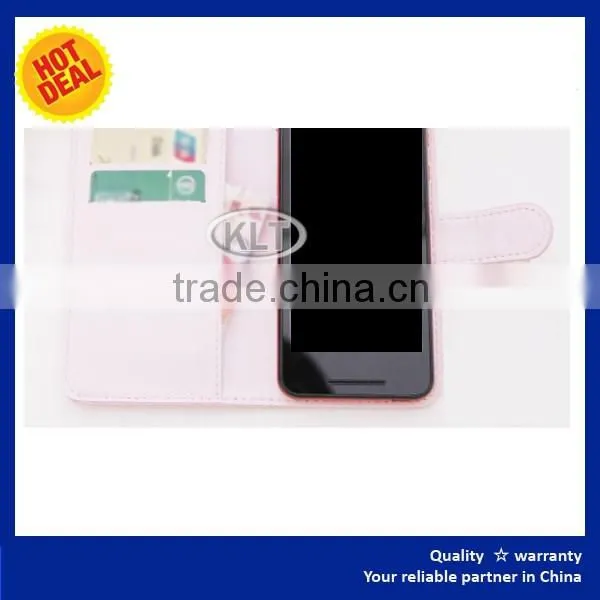 Two mobile phones leather case with diamond shape for Alcatel Pixi 4, KLT wholesale custom leather mobile card holder case cover