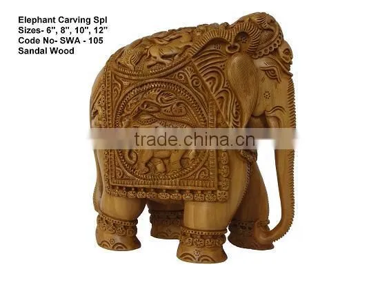 sandalwood elephant,carved indian elephant,sandalwood hathi