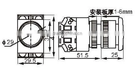 mushroom head push button electrical switch D7 market quality ABW411E