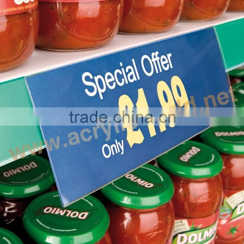 acrylic shelf talker price tag holder price label holder