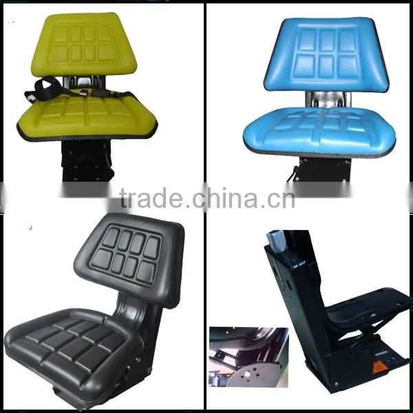 High performance price ratio seat for use in the suspension of a lawn mowing tractor and harvester