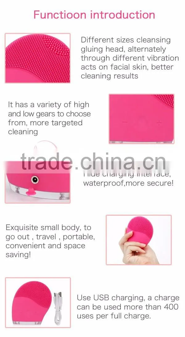 EYCO BEAUTY Rechargeable Sonic Natural Silicone Electric Facial Cleansing Brush