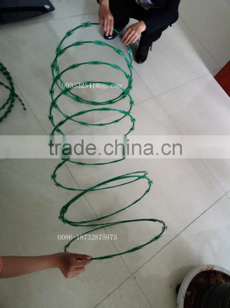 Hot dipped galvanized Concertina Razor barb wire with sharp blade for high security