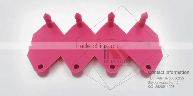 TPU ear tag for sheep in peach red 32*32 mm