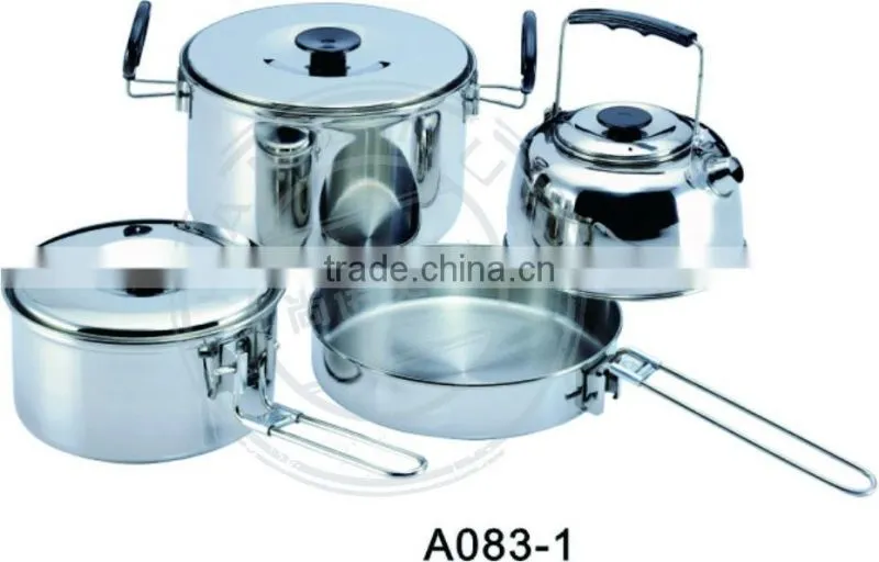 multi-purpose travel stainless steel cooking supplier set, tea pot