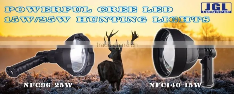 high power rechargeable battery operated cree torch handheld 12V outdoor led hunting spotlight emergency tool NFC140-15W