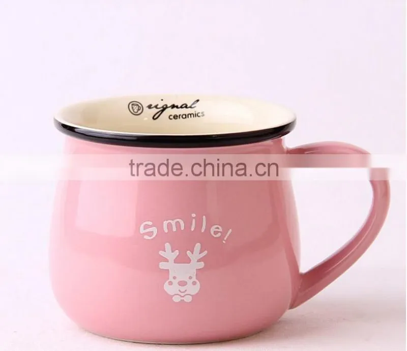 Haonai high quality hot sale ceramic morning tea or milk cup